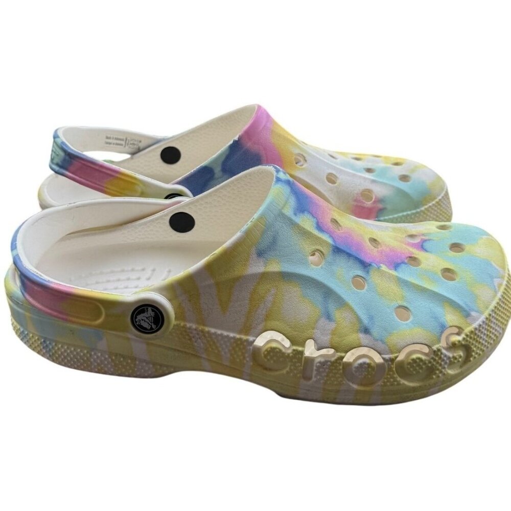 Crocs Classic Tie-Dye Clogs Unisex Size M9/W11 Multicolor Lightweight & Comforta